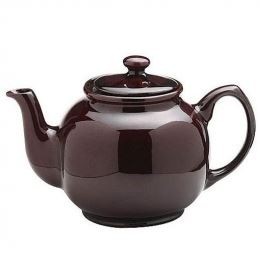 Large brown rockingham teapot - brown,
