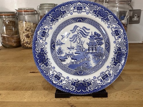 Old willow ironstone pottery - ironstone,