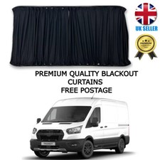 FORD TRANSIT MK8 2014 ONWARD BLACKOUT CURTAINS CHOOSE DIFFERENT VARIATIONS BLACK