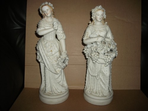 Pair antique parian ware - pair, of