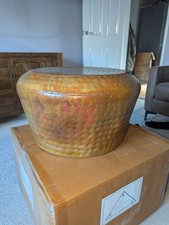 Stunning Designer 'Stone The Crows' Burnt Copper Hammered Coffee Table Rrp £289