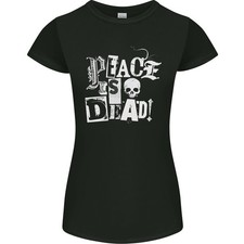 Peace is Dead War Anarchy Anarchist Skull Womens Petite Cut T-Shirt