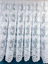 Cheap White Lace Net Curtains Sold By The Metre Rod Slot Top 11Drop Ready to Use