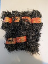 350G SIRDAR FOXY – 0438 BADGER brown black fur eyelash – WOOL YARN - 7mm chunky 
