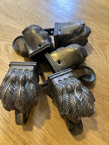 Brassed claw foot casters 5x - brassed,