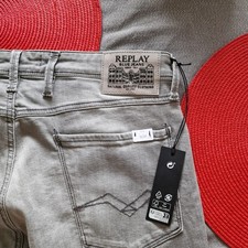 Replay Anbass Men's Slim Fit Jeans Grey, Size W33" L 32".