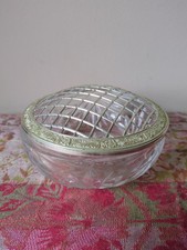 Mayell Rose Bowl Cut Glass and Silver Tone, 6cm Tall, 17cm Diameter Free P&P