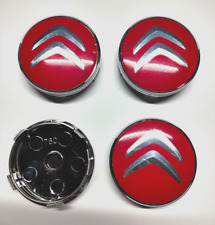 4 X Citroen Red Silver Alloy Wheel Hub Centre Caps C1 C3 C4 DS3 60mm Most Models