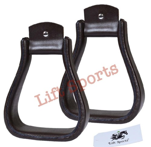 Horse western stirrups leather - western,