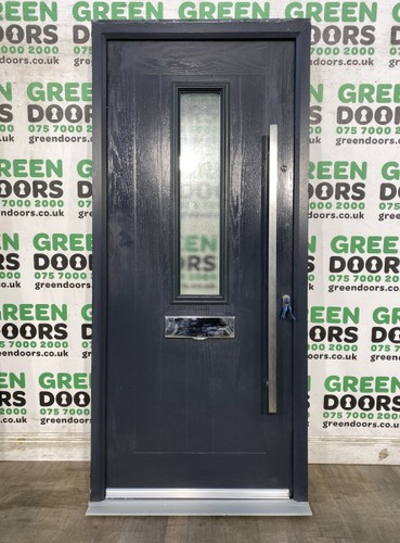 Grey composite front door - front,