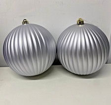 Giant Baubles Silver  Pack Of 2 or 4  20cm Enchanted Xmas Baubles 200mm