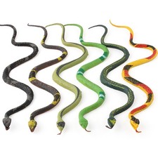6Pcs Toy Snake Realistic Rubber Snakes Halloween Party Decorations