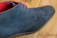 Jeffery West Blue Suede Chukka Boots Shoes Men's UK 9 US 10 EU 43