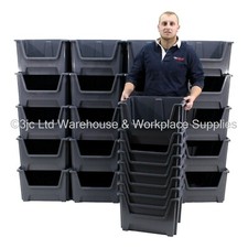 British Made Plastic Order Picking Parts Storage Bins Boxes With Scooped Front