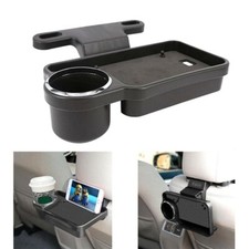 Car Rear Seat Cup Holder, Back Seat Organizer Foldable Tray Car Plate Storage UK