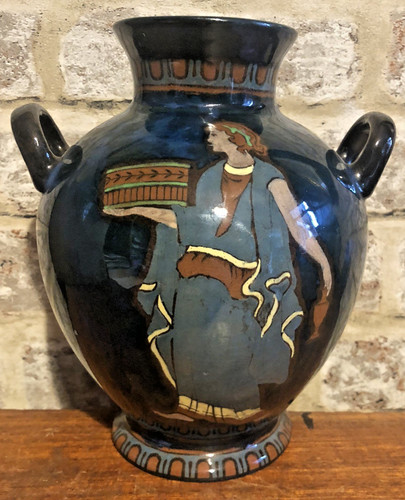 Pottery vase antique edwardian - pottery,