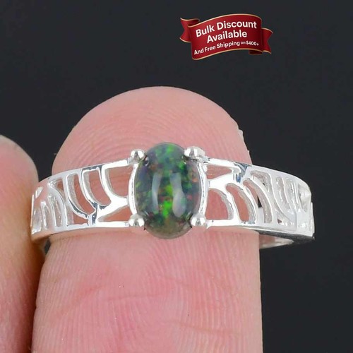 Black ethiopian opal gemstone - black,