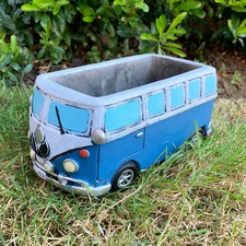 Blue VW Campervan Planter