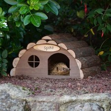 Hedgehog House Large Solid Wooden Garden Shelter Hibernation  Home Food Nest Box