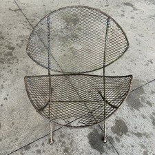 Vintage Maurizio Orange Slice Clam Shell Patio MCM TEMPESTINI Wrought Iron Chair