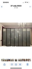 7 IKEA PAX Dark Wood Frosted Wardrobe Doors H 2295 X W 495 - No Hinges