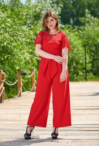 Zara red contrast lace round - zara,