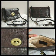 Sienna De Luca Italy Authentic leather woman's Brown crossbody shoulder hand Bag