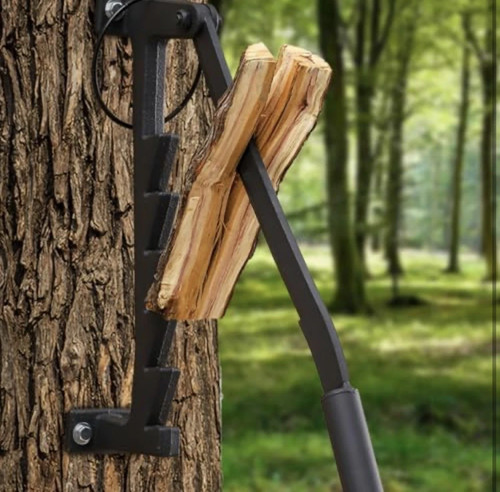 Wall mounted wooden kindling - mounted,