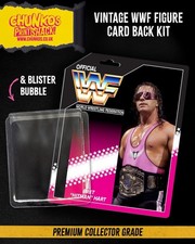WWF Bret Hitman Hart Card Back Custom Kit 4.5” Vintage Hasbro Wrestling Figures