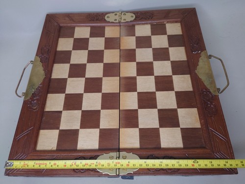 Vintage wooden folding chess - vintage,