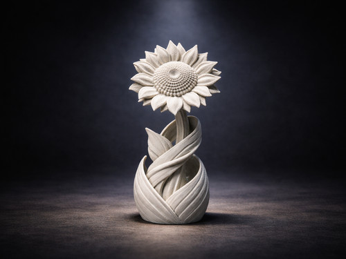 Twisted sunflower sculpture - sunflower,