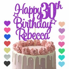 Personalised Happy Birthday Cake Topper Any Age Any Name 16 18th 21st 30th 50th