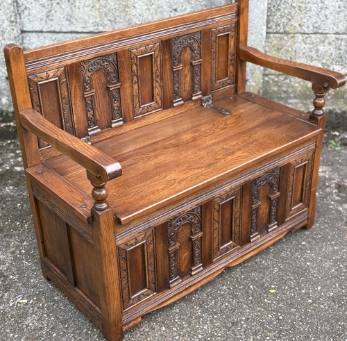 Solid carved oak arts - carved,