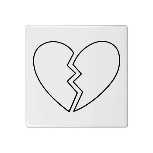 Broken heart 108mm square - 'broken, heart'