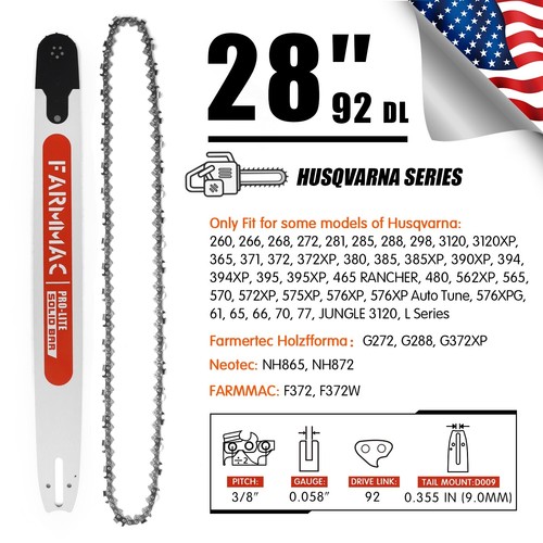 Chainsaw guide bar - chainsaw, 3/8"
