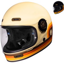 Orbit Retrograde VIntage Full Face Motorcycle Helmet by Black ECE 22.06