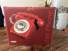 Wild Wood 746 Corded Phone in Red  Retro Push Button
