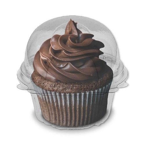 Plastic cupcake pod - pod, domed