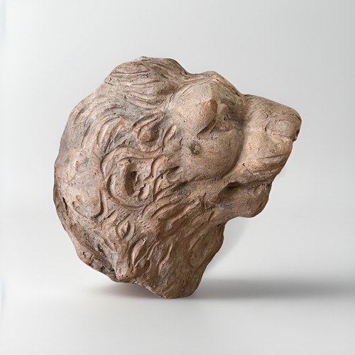 Vtg terracotta lion head - terracotta,