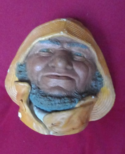 Vintage chalkware head wall - vintage,