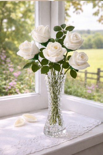 Easy knitted rose pattern only - pattern,