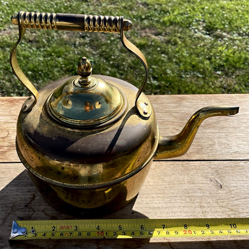 Vintage solid brass tea - brass,