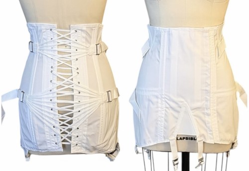 Vintage white corset girdle - white,