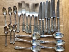Vintage Smith Seymour Silver Plated Cutlery Set, Kings Pattern- Set for 6 (42)