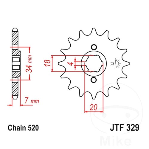 Front sprocket tooth 520 - jt,