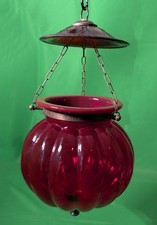 Red Glass Indian HUNDI LAMP