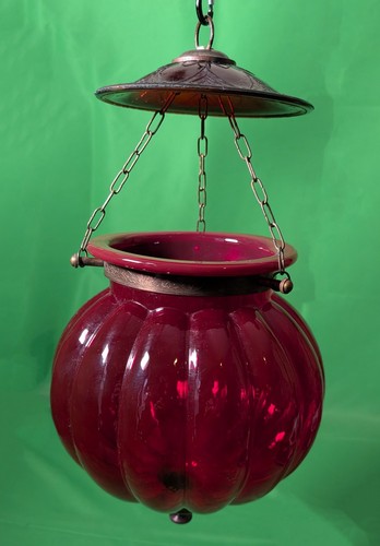 Red glass indian - hundi, lamp