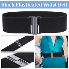 Womens Wide Black Elastic Cinch Waist Belt Fashion Stretch Belt for Ladies Gift
