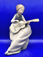 NAO by Lladro 0294 Girl with Guitar Vintage Porcelain Figurine (Retired)
