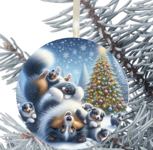 Sheltie dog hanging bauble - sheltie,